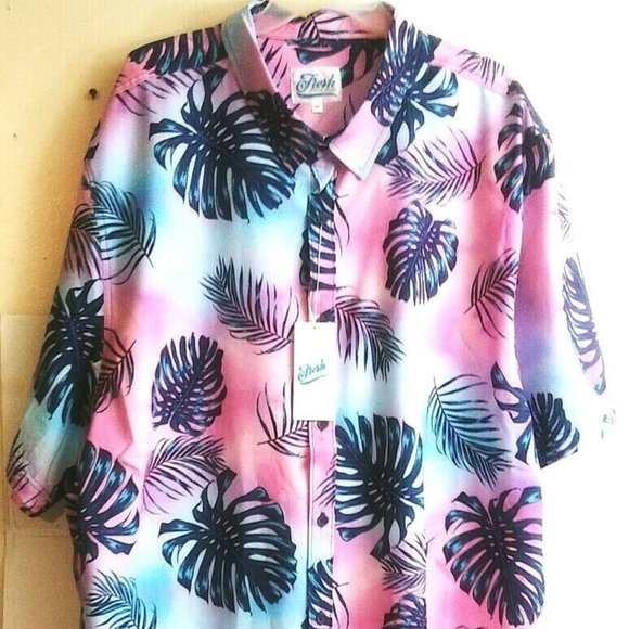 Fresh Prints of Bel Air Size 5XL Mens 2 Piece Top & Short Set Floral Print - Picture 1 of 5
